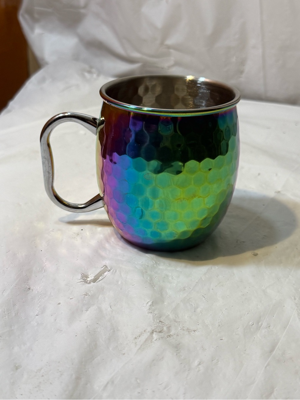 Cambridge Silversmiths 20 oz Rainbow Hammered Moscow Mule Mug stainless steel